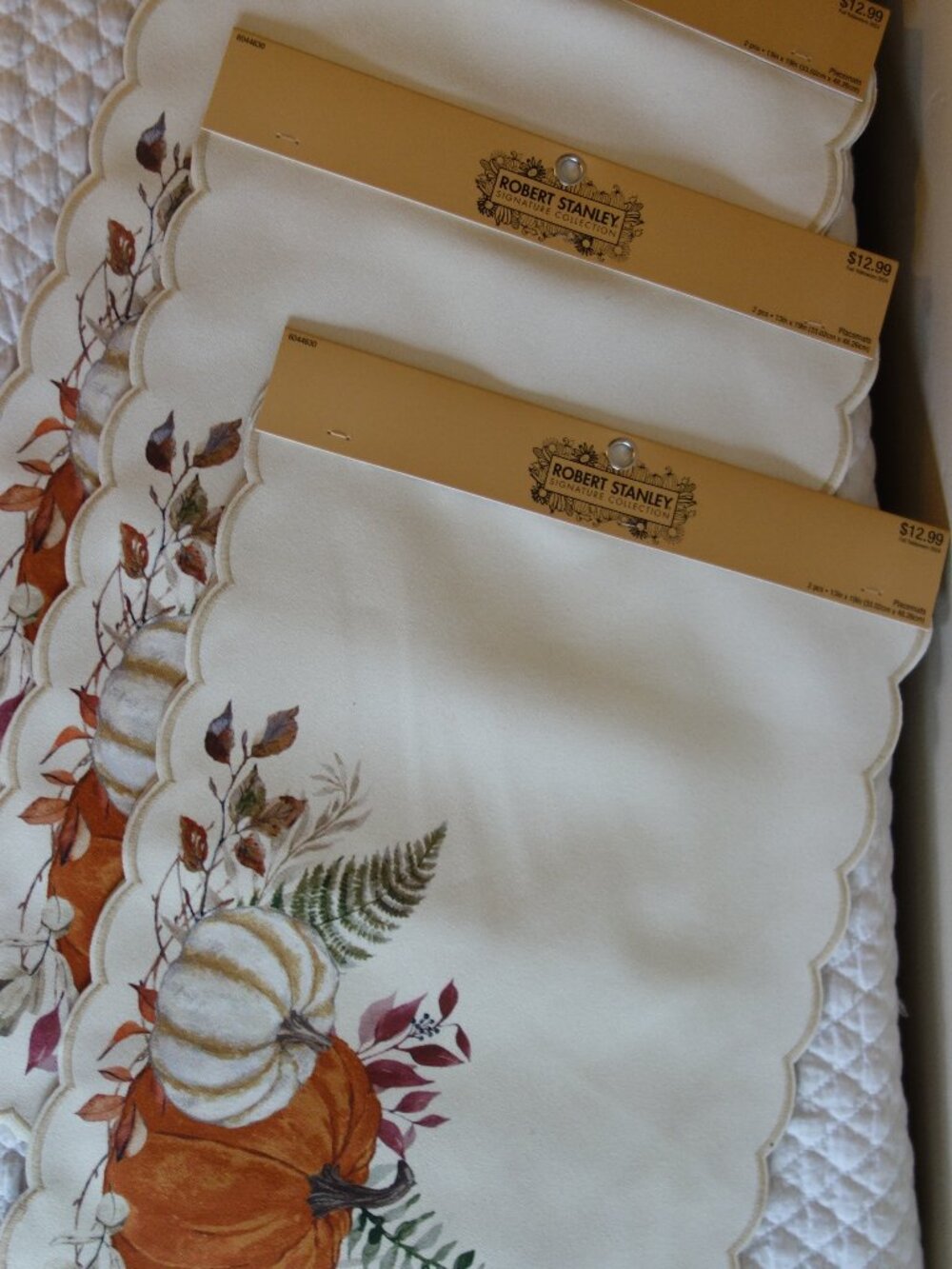 3 New Pkgs (6 placements total) ROBERT STANLEY autumn fall pumpkin placemats